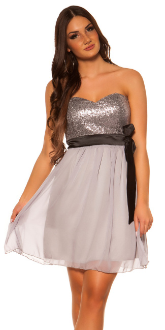 bandeaudress with sequins and loop Grey